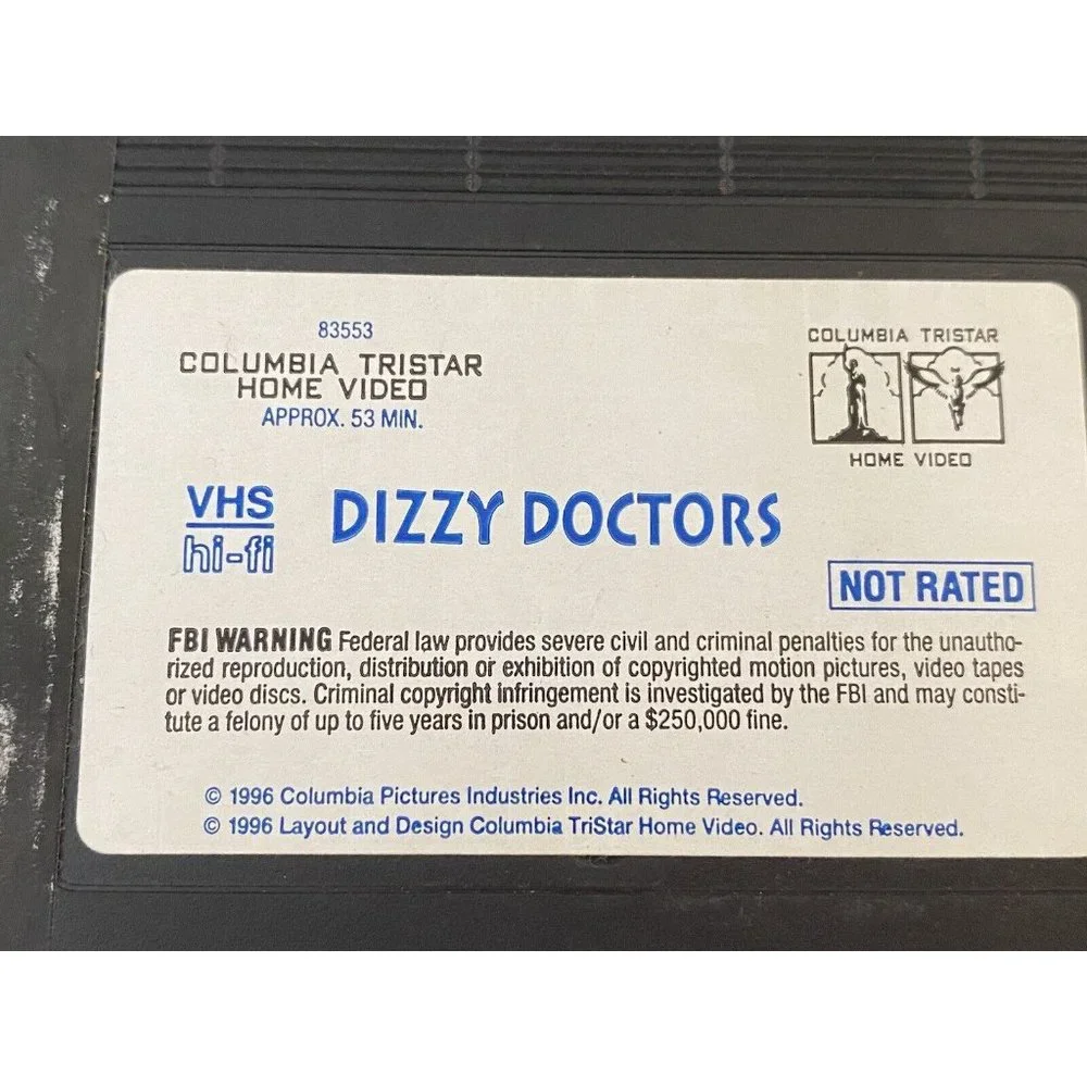 The Three Stooges Dizzy Doctors VHS Tape with 2 Other Movies 1996 Excellent Cond